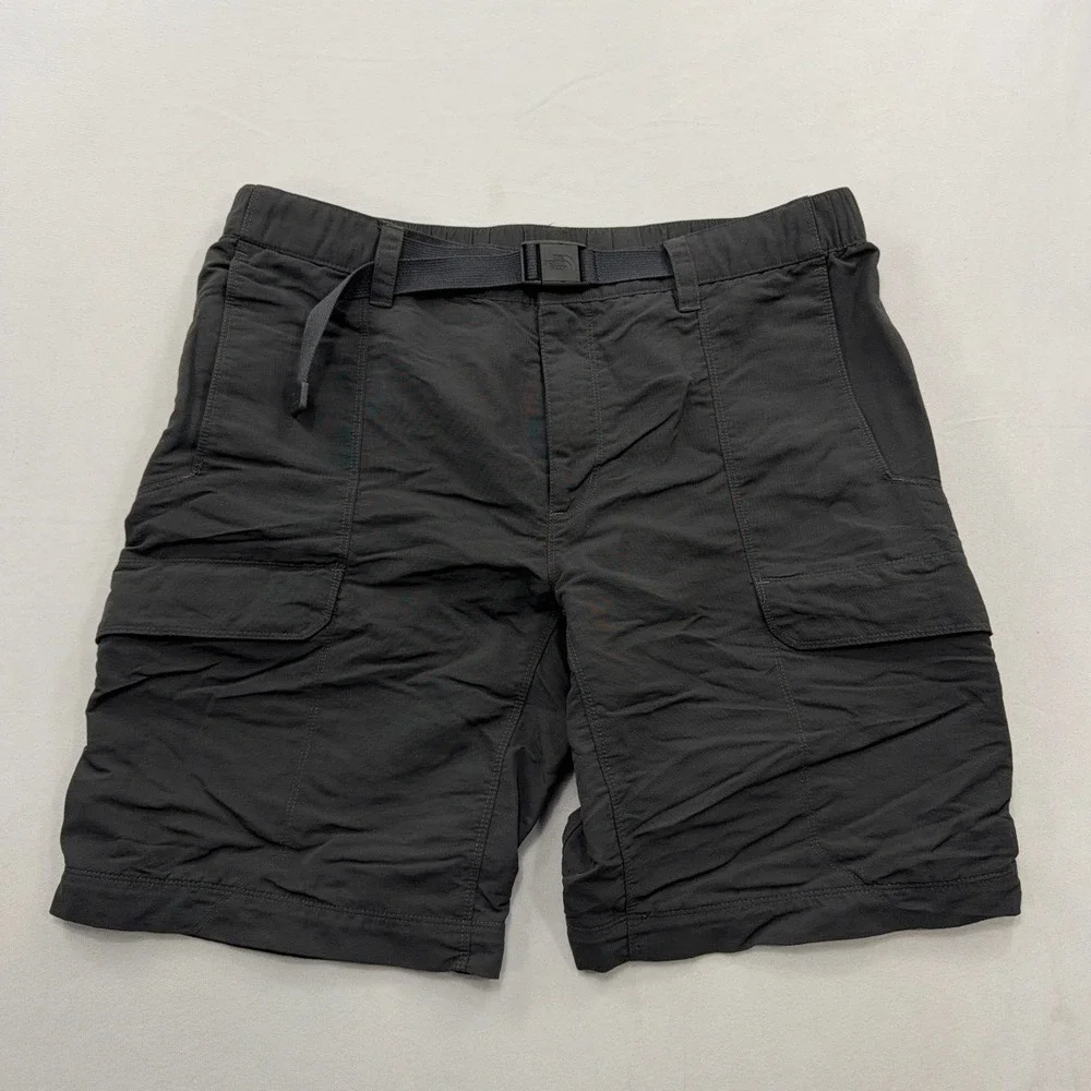 The North Face Cargo Shorts Belted Hiking Outdoor Dark Grey Mens Size Large